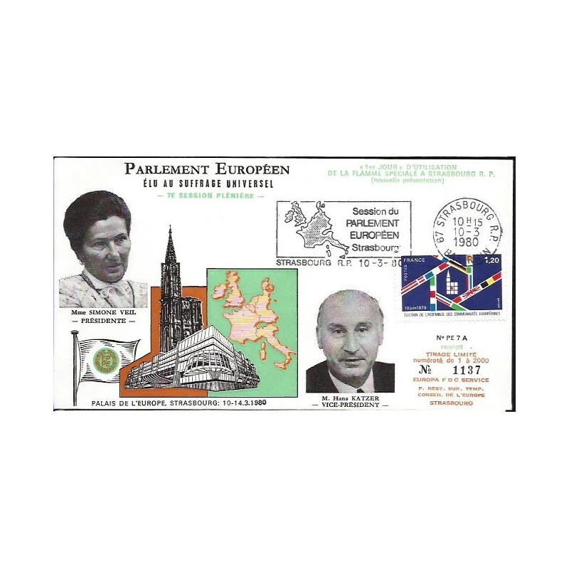 Francja 1980, Unia Europejska, parlament. Koperta