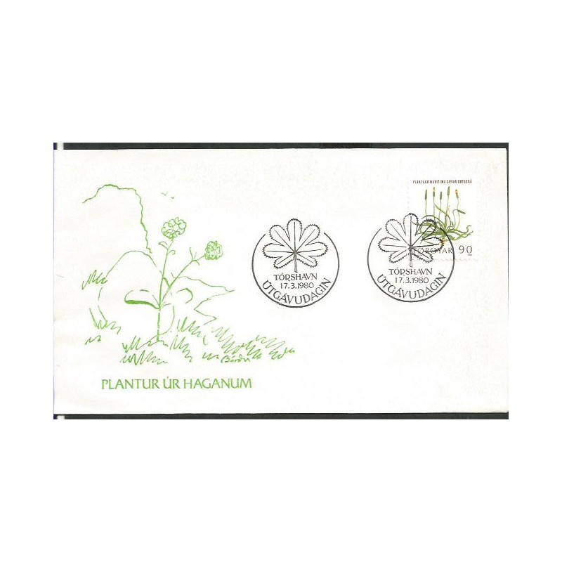Wyspy Owcze 1980, Kwiaty. FDC