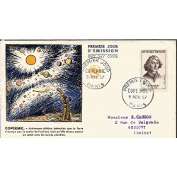 Francja 1957, Astronomia Mikołaj Kopernik. FDC