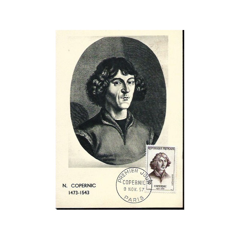Francja 1957, Astronomia Mikołaj Kopernik. Karta maksimum