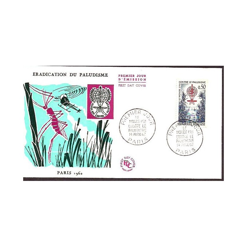 Francja 1962, Malaria, medycyna, owad komar. FDC