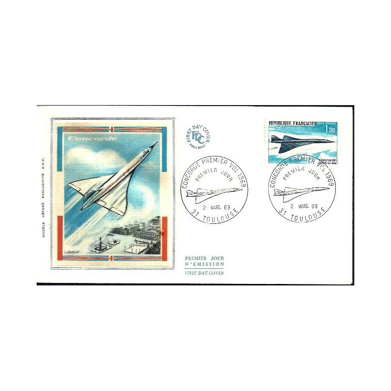 Francja 1969, Samolot, concorde. FDC