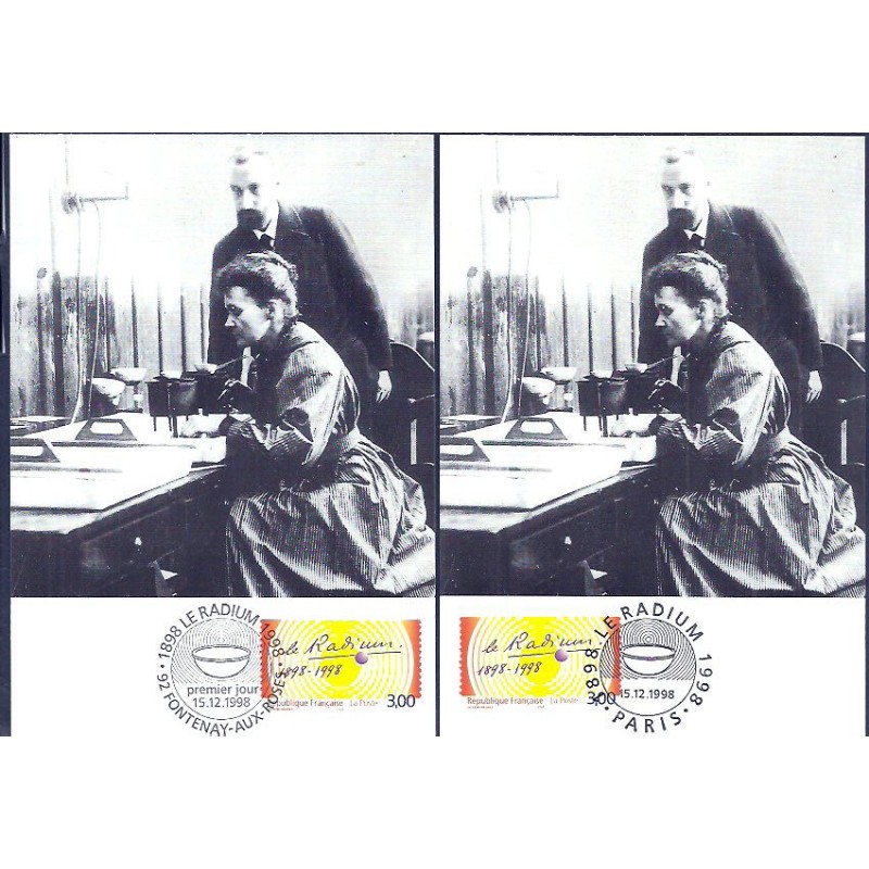 Francja 1998, Chemia, okrycie radu przez M. Curie. 2 karty maksimum