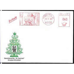 Niemcy 1980, Boże Narodzenie, św. Gabriel. Frankatura Monachium