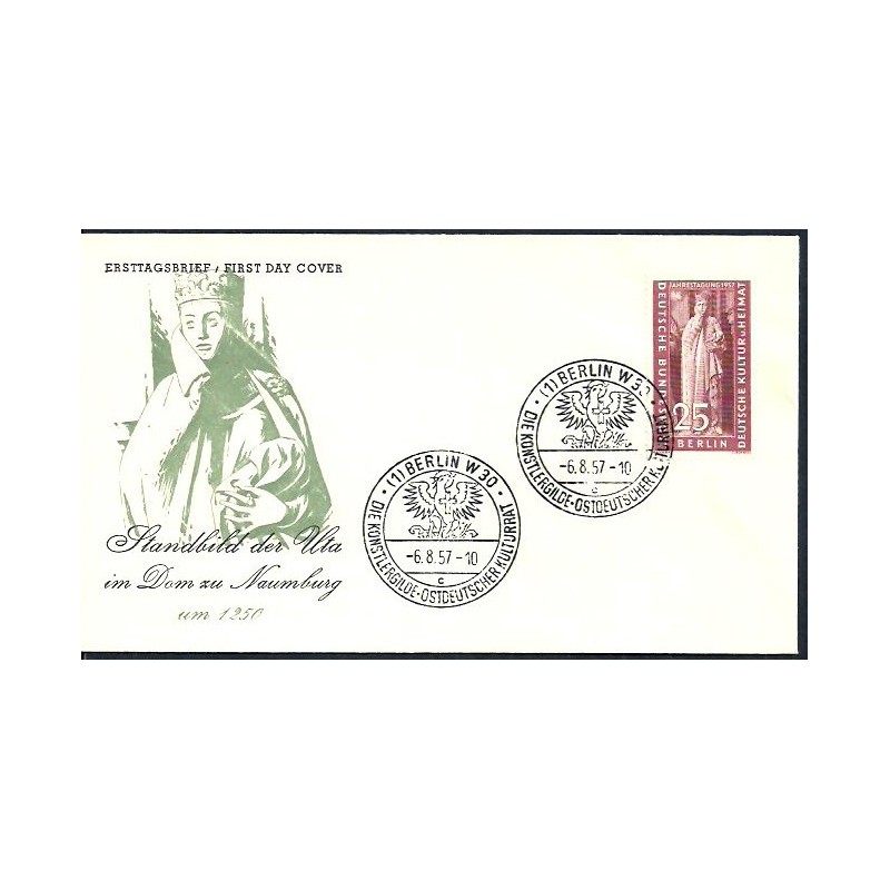 Niemcy 1957, Uta, Naumburg, architektura, rzeźba. FDC
