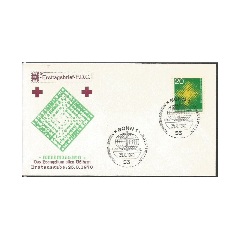 Niemcy 1970, Ewangelia, Biblia. FDC.