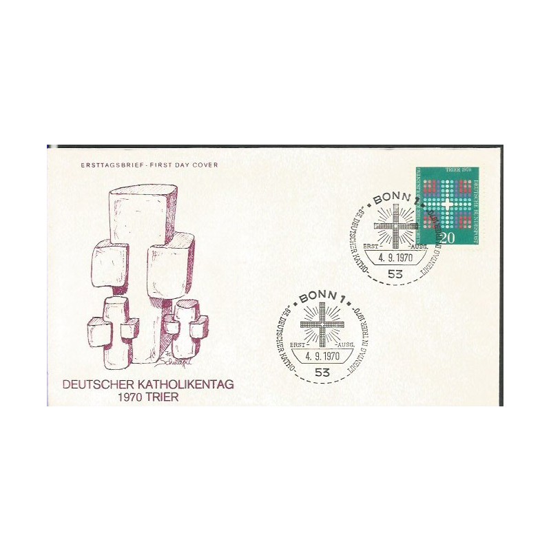 Niemcy 1970, Katolicy, religia. FDC.