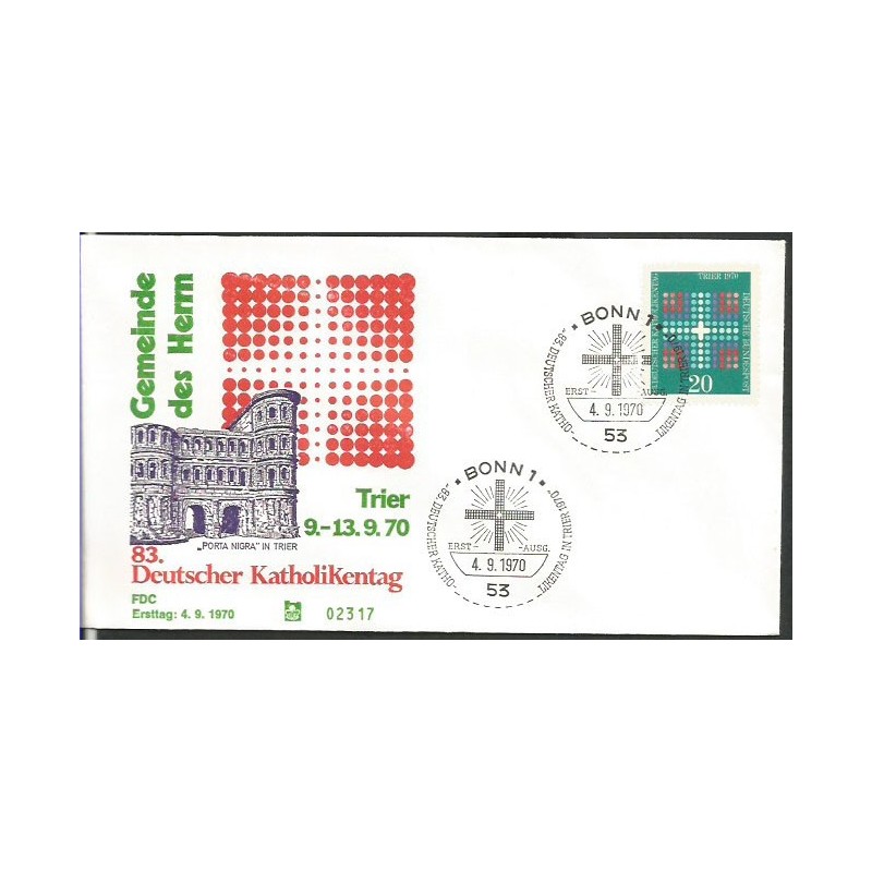 Niemcy 1970, Katolicy, religia. FDC.