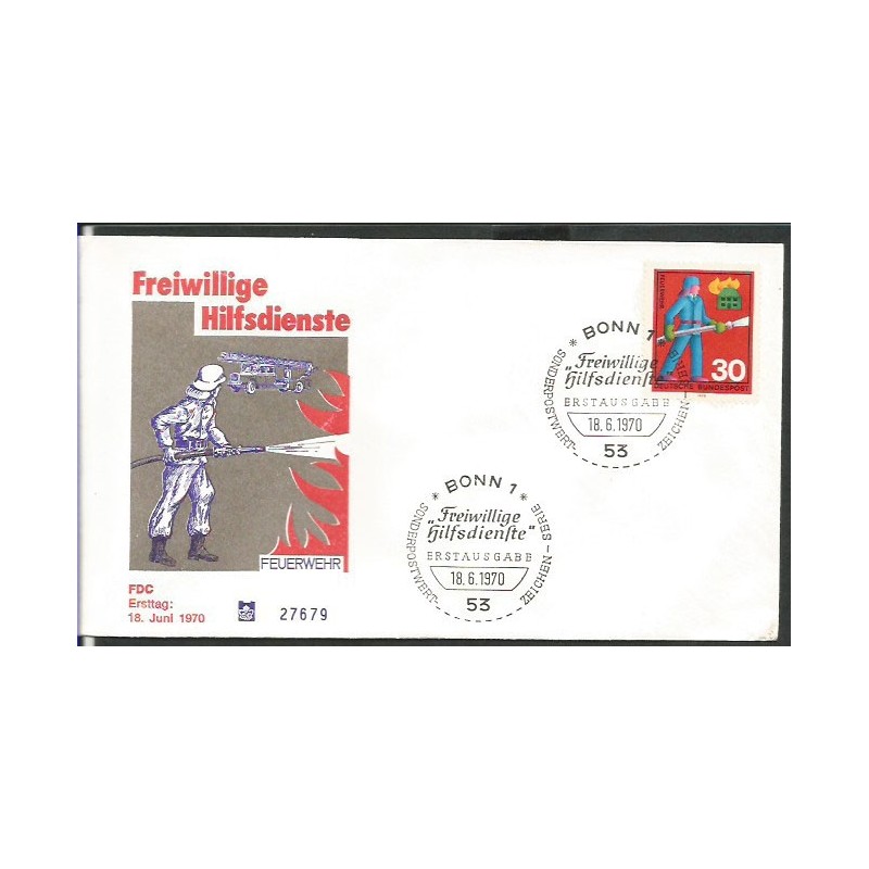 Niemcy 1970, Straż pożarna. FDC