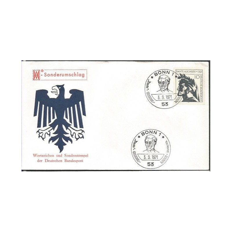 Niemcy 1971, Dante Alighieri, literatura. FDC