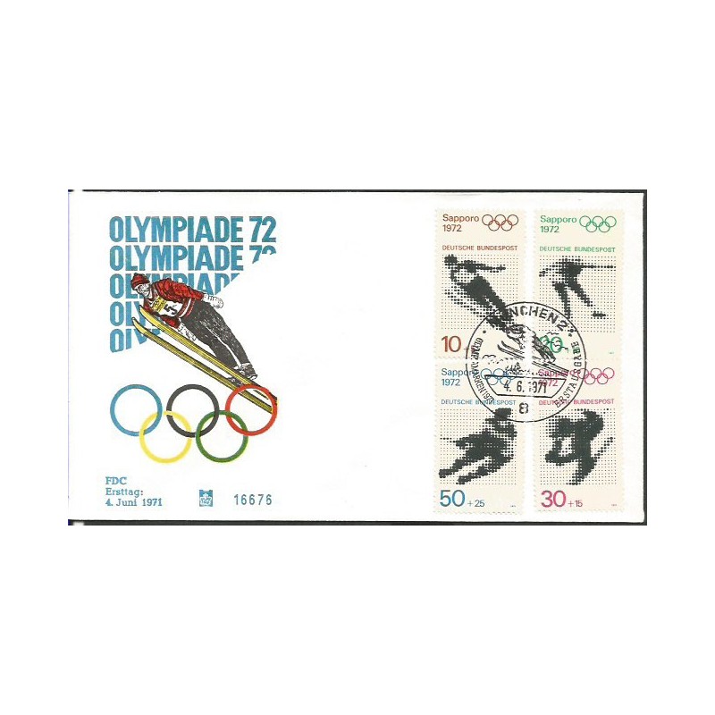 Niemcy 1971, Olimpiada Sapporo, zimowa. FDC