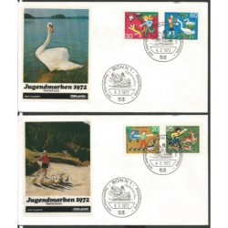 Niemcy 1972, Ochrona przyrody, ptaki, fauna. FDC
