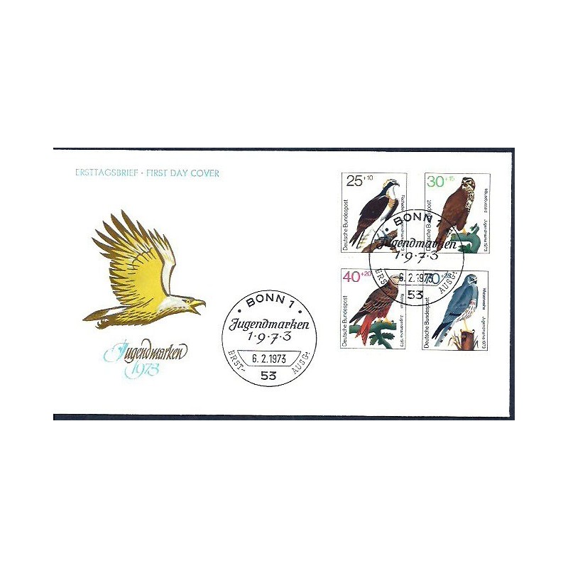 Niemcy 1973, Ptaki. FDC