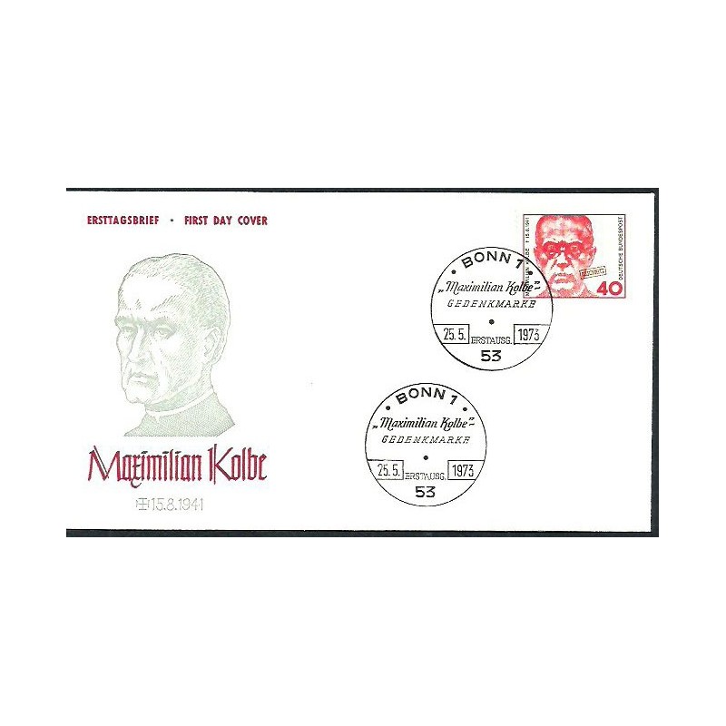 Niemcy 1973, Święty Maksymilian Kolbe, Auschwitz. FDC