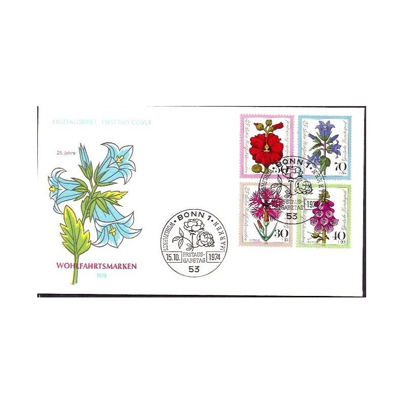 Niemcy 1974, Kwiaty. FDC