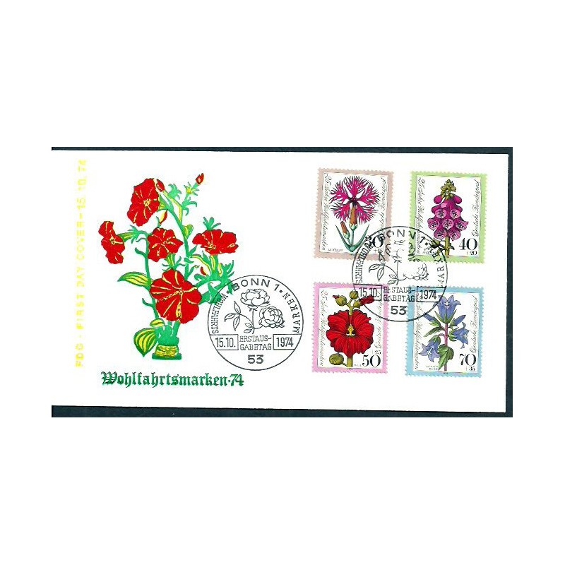Niemcy 1974, Kwiaty. FDC