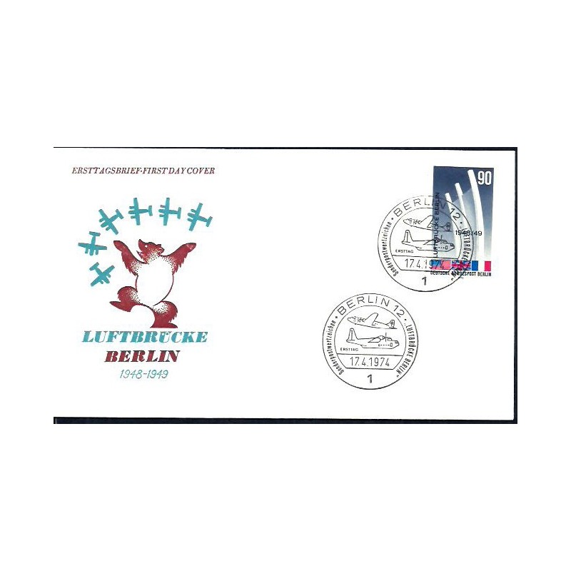 Niemcy 1974, Most powierzny, lotnictwo. FDC