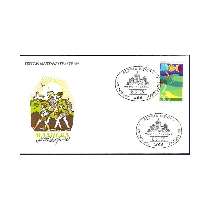 Niemcy 1974, Turystyka, wycieczka. FDC