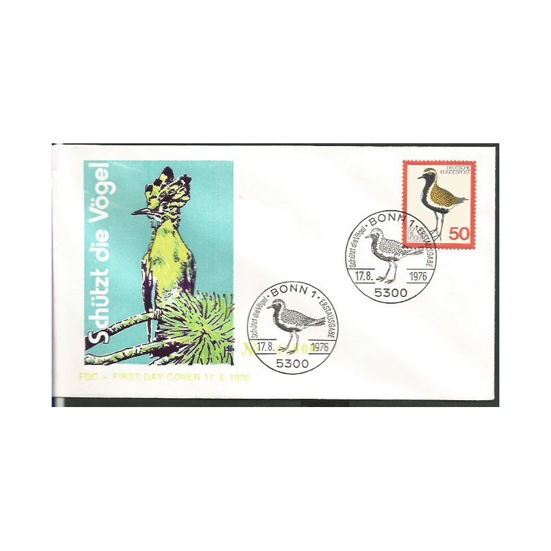 Niemcy 1976, Fauna, ptak siewka. FDC