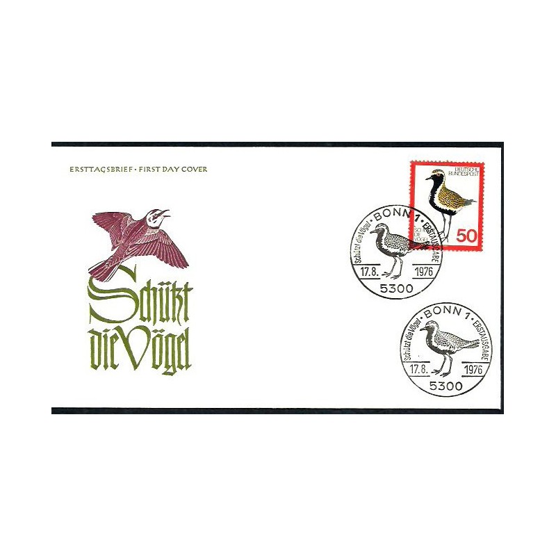 Niemcy 1976, Fauna, ptak siewka. FDC