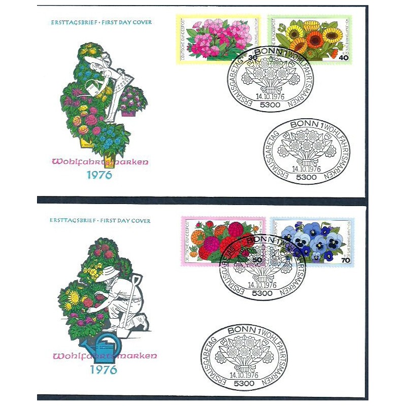 Niemcy 1976, Kwiaty. FDC