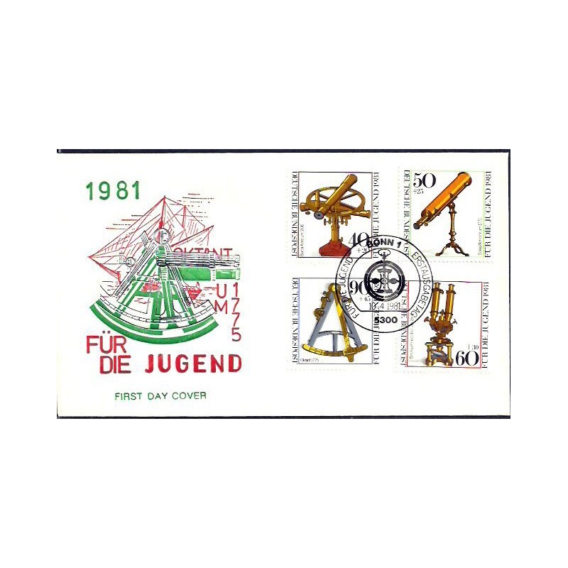 Niemcy 1981, Astronomia, przyrządy. FDC