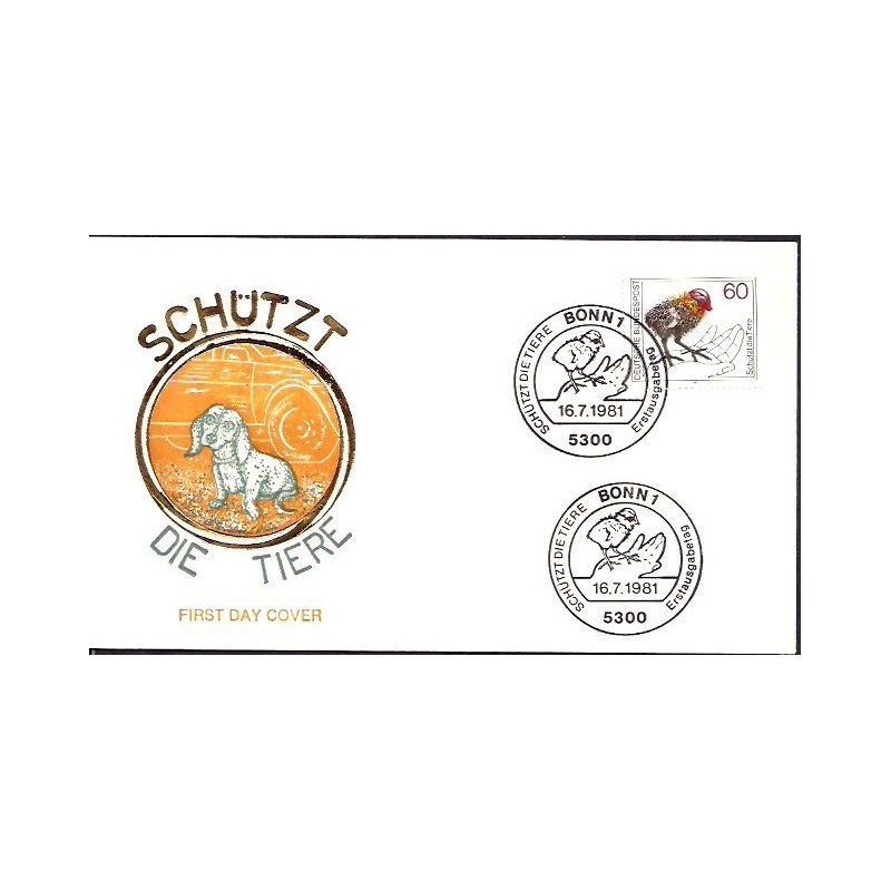 Niemcy 1981, Ochrona zwierząt, ptak. FDC