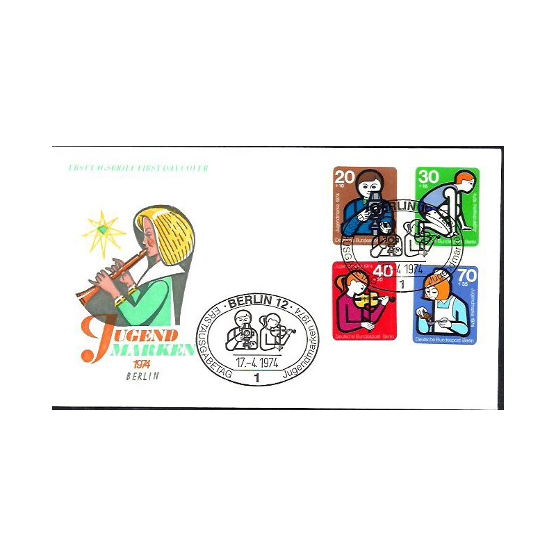 Niemcy Berlin 1974, Zawody, muzyka, medycyna, fotografia. FDC
