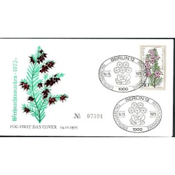 Niemcy Berlin 1975, Kwiaty, Boże Narodzenie. FDC