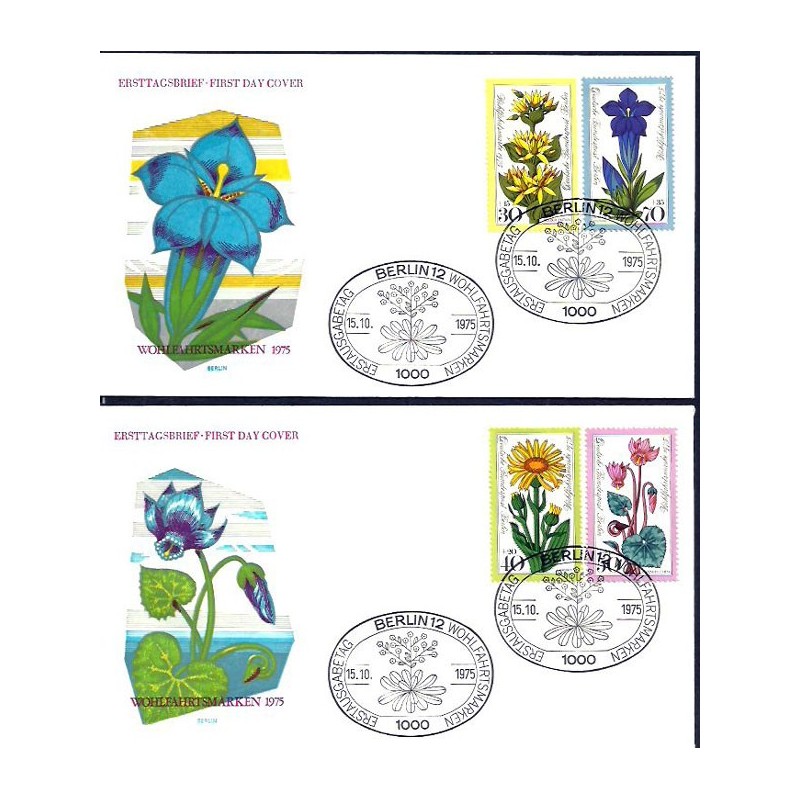 Niemcy Berlin 1975, Kwiaty. FDC