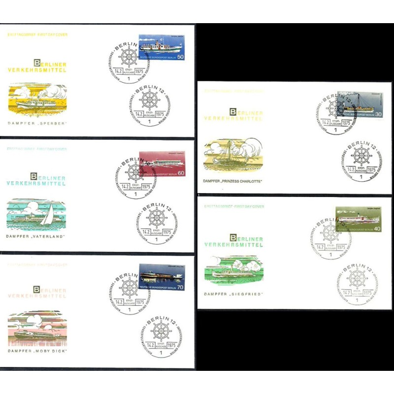 Niemcy Berlin 1975, Statki, marynistyka. FDC