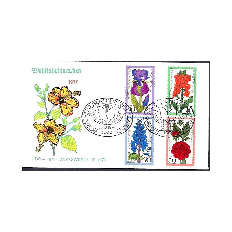 Niemcy Berlin 1976, Kwiaty. FDC