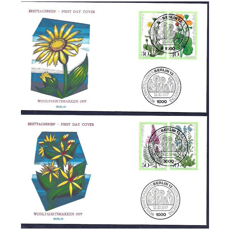 Niemcy Berlin 1977, Kwiaty. FDC