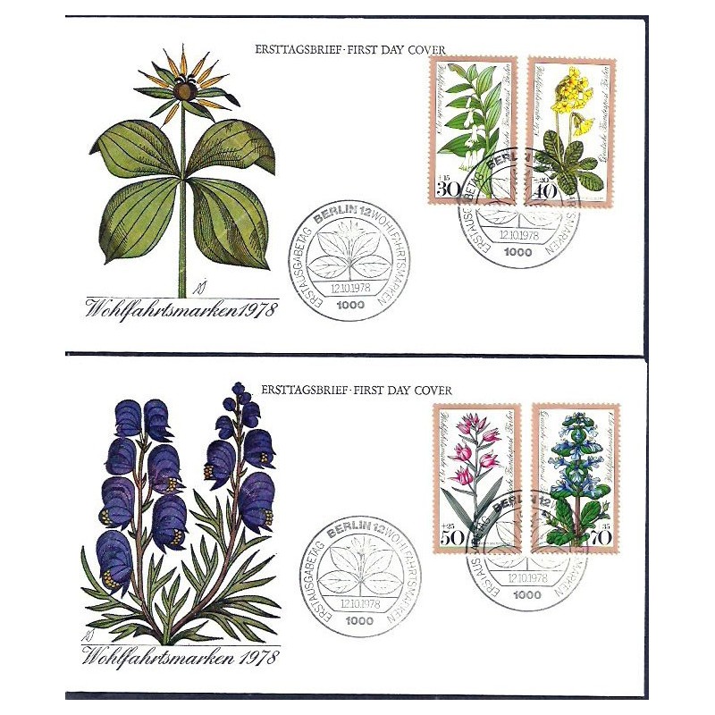 Niemcy Berlin 1978, Kwiaty. FDC