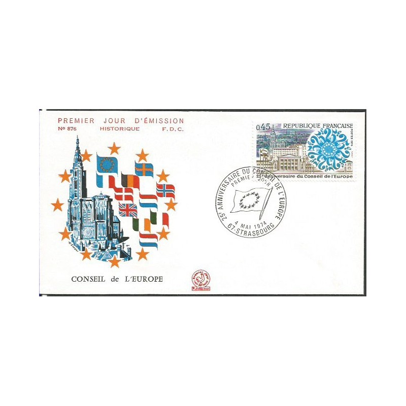 Francja 1974, Rada Europy. FDC