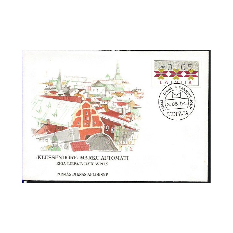 Łotwa 1994, Znaczek z automatu. FDC