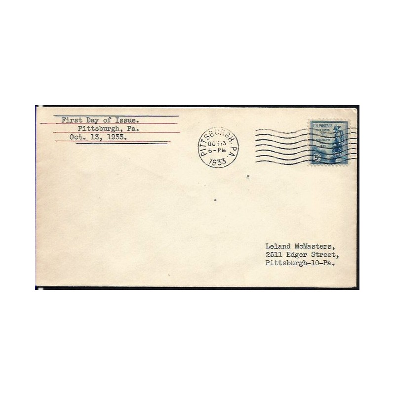 USA 1933, Tadeusz Kościuszko. FDC