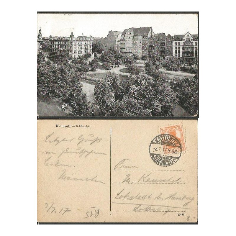 Katowice, Blucherplatz. Obieg 1917