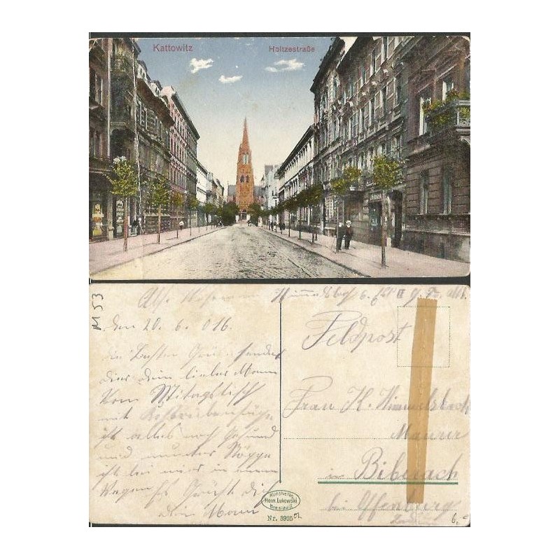 Katowice, Holzstrasse. Obieg 1916