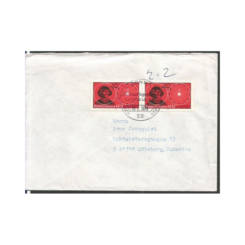 Niemcy 1973, M. Kopernik. FDC z obiegu