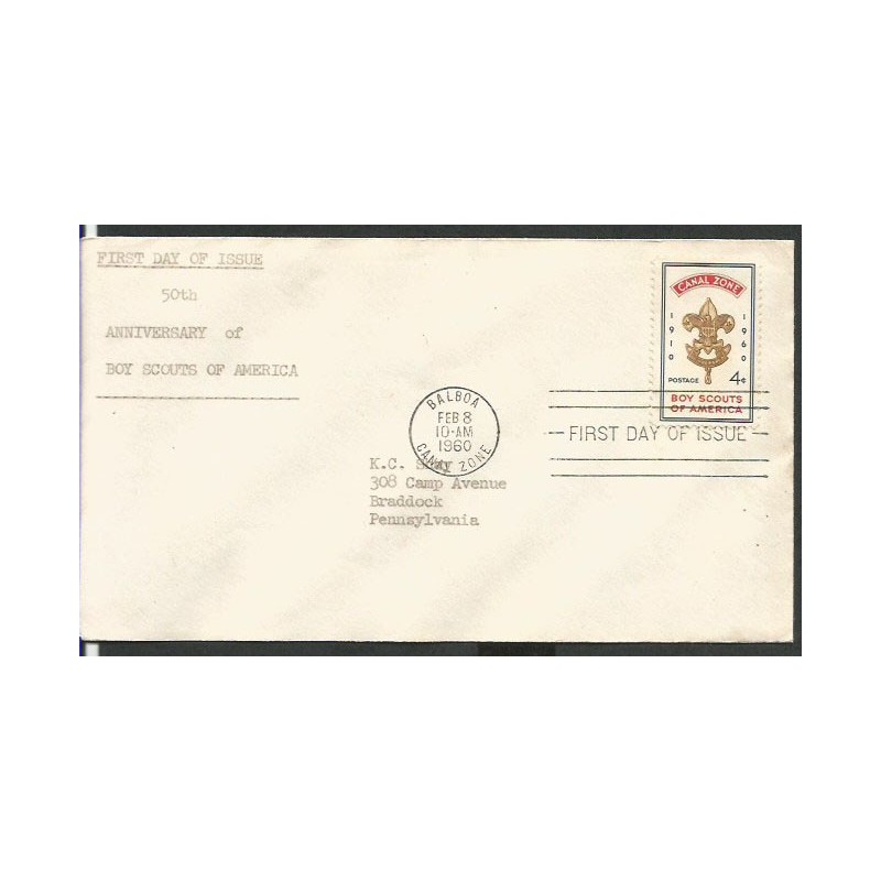 USA Canal Zone 1960, Harcerstwo. FDC