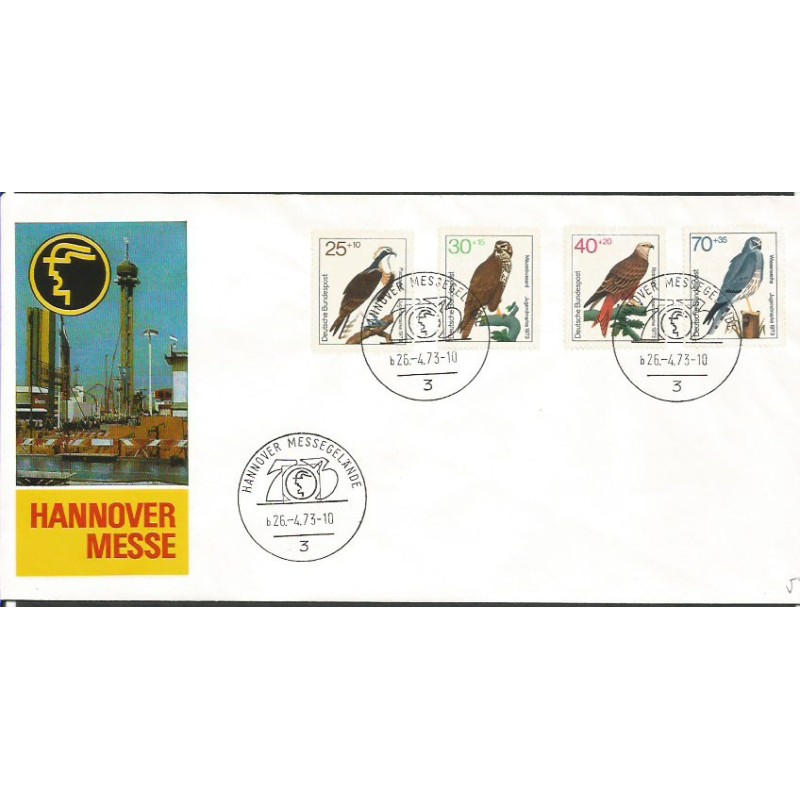 Niemcy 1973, Targi Hanower, ptaki. Koperta