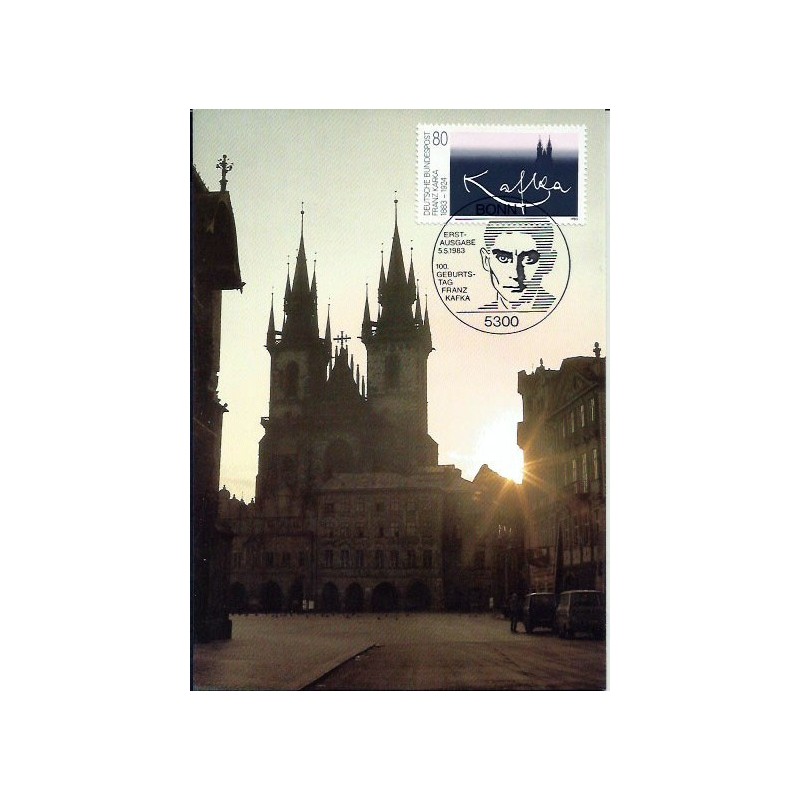 Niemcy 1983, Franz Kafka, literatura, Praga. Karta maksimum