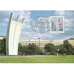 Niemcy 1989, Most powietrzny do Berlina, samolot. Karta maksimum