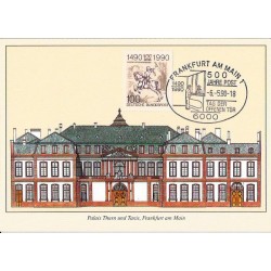 Niemcy 1990, Historia poczty, 500 lat, poczta, goniec. Karta maksimum