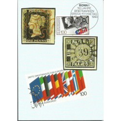 Niemcy 1990, Penny Black, 150 lat znaczka. Karta maksimum