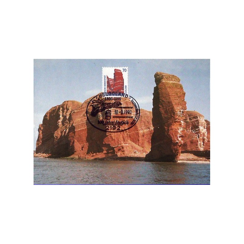 Niemcy 1990, Skały, Helgoland. Karta maksimum