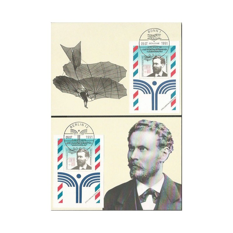 Niemcy 1991, Lilienthal, szybowce. Karta maksimum