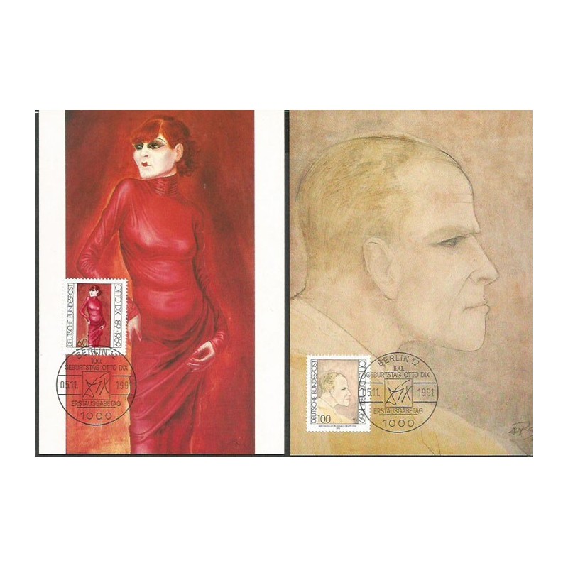 Niemcy 1991, Malarstwo, Otto Dix. Karta maksimum