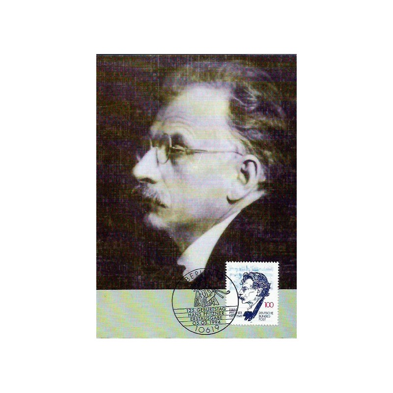 Niemcy 1994, Muzyka, H. Pfitzner, kompozytor. Karta maksimum